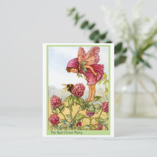Red Clover Fairy Briefkaart (Staand voorkant)