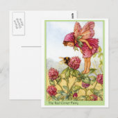Red Clover Fairy Briefkaart (Voorkant / Achterkant)