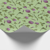 Red Clover Greenery Wrapping Paper Cadeaupapier (Hoek)