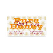 Red Clover Honey Jar Etiket (Voorkant)