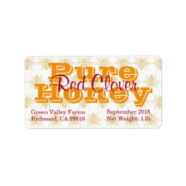 Red Clover Honey Jar Etiket