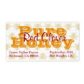 Red Clover Honey Jar Etiket (Voorkant)