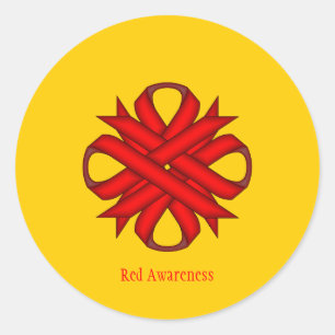 Red Clover Ribbon door Kenneth Yoncich Ronde Sticker
