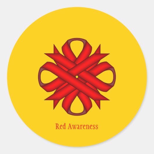 Red Clover Ribbon door Kenneth Yoncich Ronde Sticker (Voorkant)