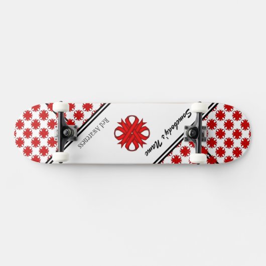 Red Clover Ribbon door Kenneth Yoncich Skateboard (Horizontaal)