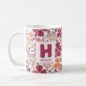 Red Clover Shamrock Monogrammed St. Patrick's Day Koffiemok (Links)