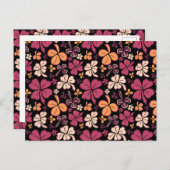 Red Clover Shamrock Pattern St. Patrick's Day Briefkaart (Voorkant / Achterkant)