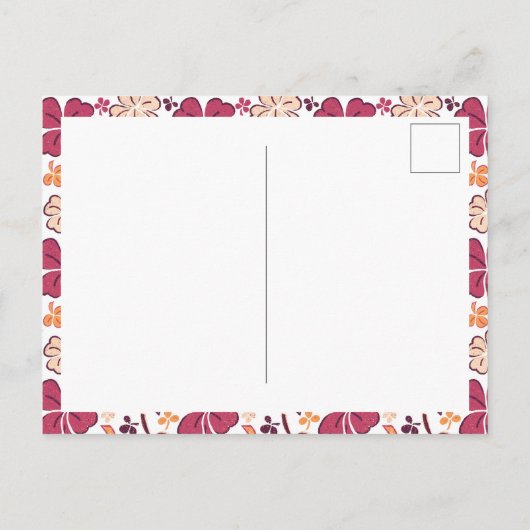 Red Clover Shamrock Pattern St. Patrick's Day Briefkaart (Achterkant)