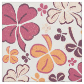 Red Clover Shamrock Pattern St. Patrick's Day Stof (Close Up)