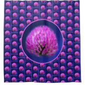 Red Clover Wildflower Abstract Patroon Douchegordijn (Voorkant)