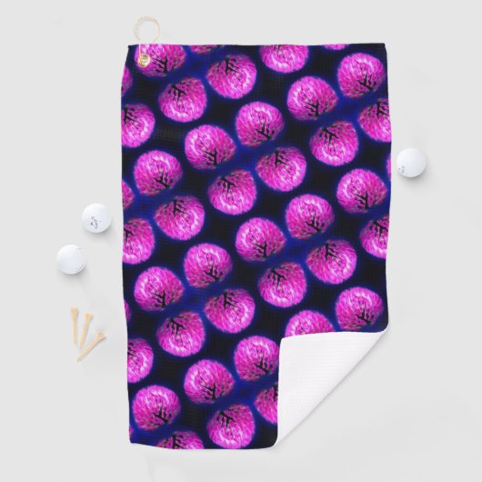 Red Clover Wildflower Abstract Patroon Golfhanddoek (Insitu)
