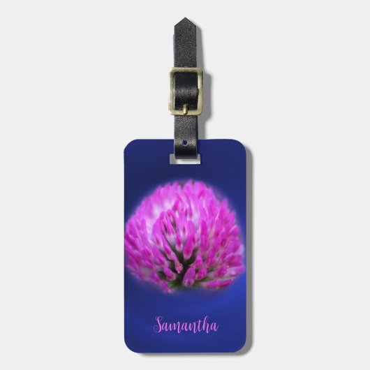 Red Clover Wildflower Gepersonaliseerd Bagagelabel (Voorkant verticaal)