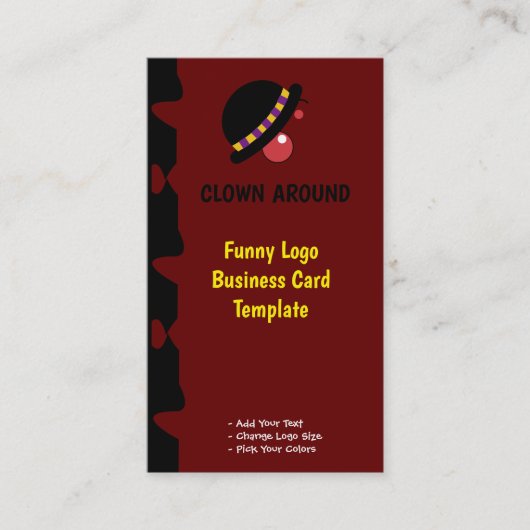 Red Clown Comedy Funny Logos Visitekaartje (Voorkant)