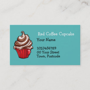 Red Coffee Cupcake blauwgroen Visitekaartje