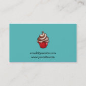 Red Coffee Cupcake blauwgroen Visitekaartje (Achterkant)