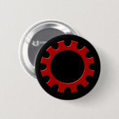 Red Cog Button! Ronde Button 5,7 Cm (Voorkant /achterkant)
