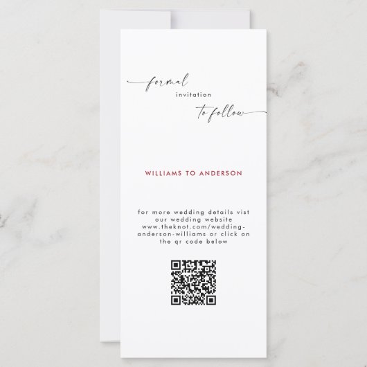 Red Collage B/W Photo Long Wedding Save the Date (Achterkant)