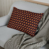 Red Collarette Dahlia Floral Pattern on Black Kussensloop