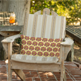 Red Collarette Dahlia Floral Pattern on Yellow Buitenkussen