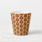 Red Collarette Dahlia Floral Pattern on Yellow Latte Mok (Voorkant)