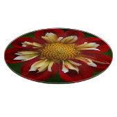 Red Collarette Dahlia Floral Snijplank (Hoek)