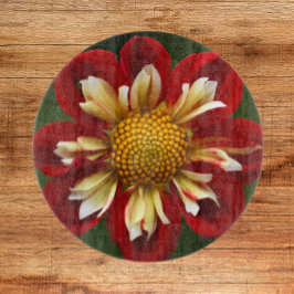 Red Collarette Dahlia Floral Snijplank