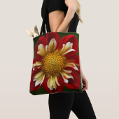 Red Collarette Dahlia Floral Tote Bag (Dichtbij)