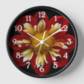 Red Collarette Dahlia op Black Floral (Voorkant)