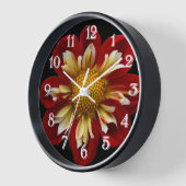 Red Collarette Dahlia op Black Floral (Hoek)