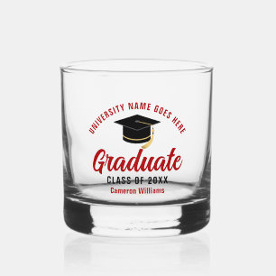 Red College Afstuderen Gepersonaliseerde Afstudere Whisky Glas