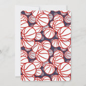 Red College Basketbal Watch Party Kaart (Achterkant)