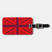 Red Color Background Britse Union Jack Bagagelabel (Voorkant horizontaal)
