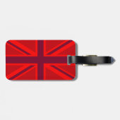 Red Color Background Britse Union Jack Bagagelabel (Achterkant horizontaal)