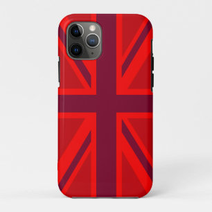 Red Color Background Britse Union Jack iPhone 11 Pro Hoesje