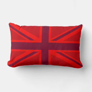 Red Color Background Britse Union Jack Kussen