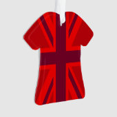 Red Color Background Britse Union Jack Ornament (voorkant)