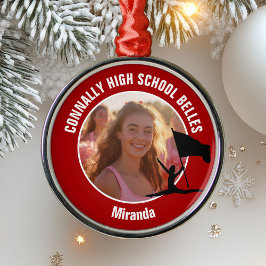 Red Color Guard Photo High School Christmas Metalen Ornament
