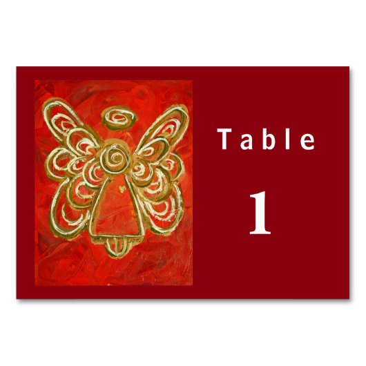 Red Color Series Angel Custom Table Kaarten (Voorkant)