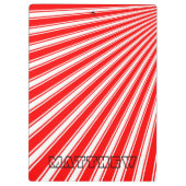 Red Color Stripe Funky Patroon Klembord (Achterkant)