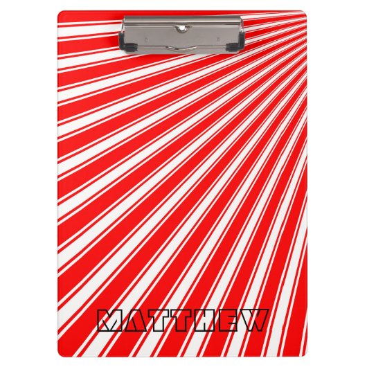 Red Color Stripe Funky Patroon Klembord (Voorkant)