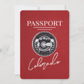 Red Colorado Passport Bruiloft Kaart (Achterkant)