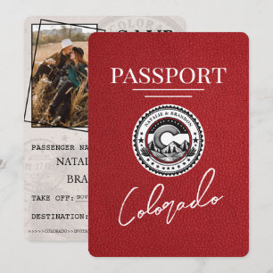 Red Colorado Passport De datum opslaan Save The Date