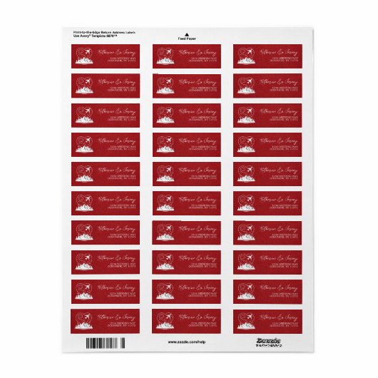 Red Colorado Passport Etiket (Full Sheet)