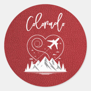 Red Colorado Passport Ronde Sticker