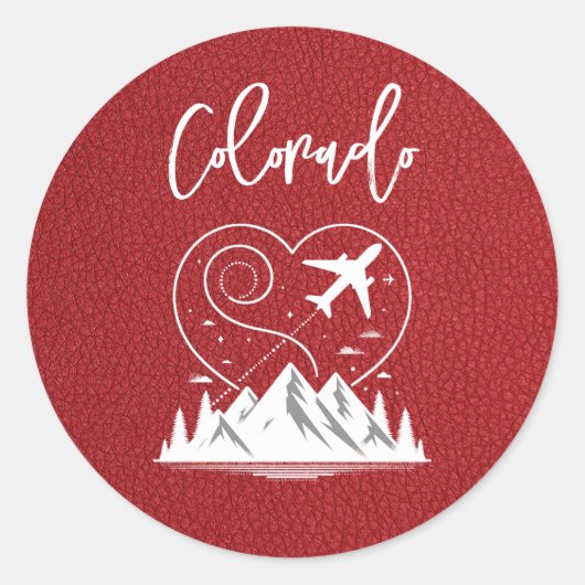 Red Colorado Passport Ronde Sticker (Voorkant)
