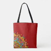 Red Colorful Mandala Shoulder Tote Bag (Achterkant)