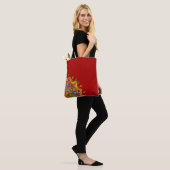 Red Colorful Mandala Shoulder Tote Bag (Op model)