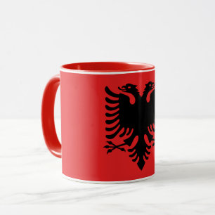 Red Combo Mug with flag of Albania Mok