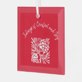 Red Comfort en Joy Glas Ornament (Voorkant links)