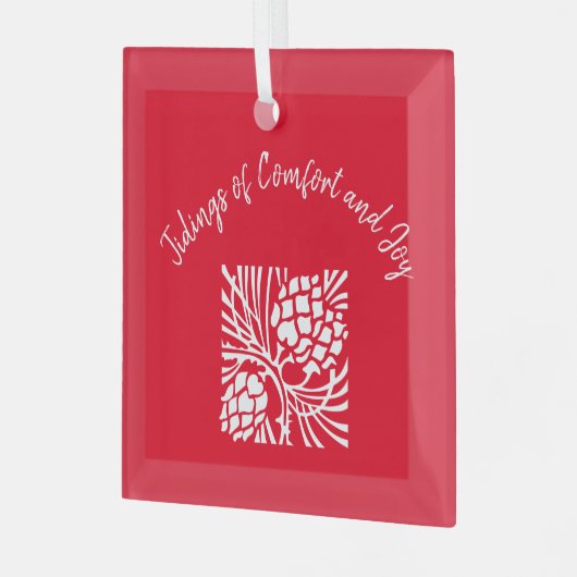 Red Comfort en Joy Glas Ornament (Voorkant links)